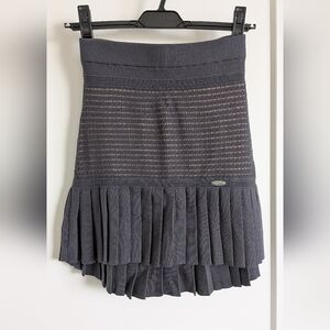 Lacoste x Malandrino Grey Knit Pleated Women's Skirt Small